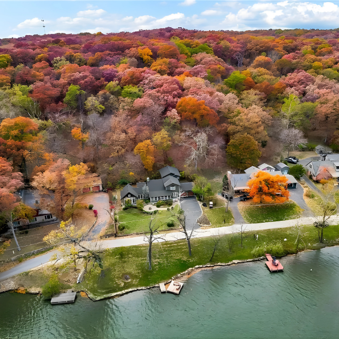 Aerial view of Lake of the Forest